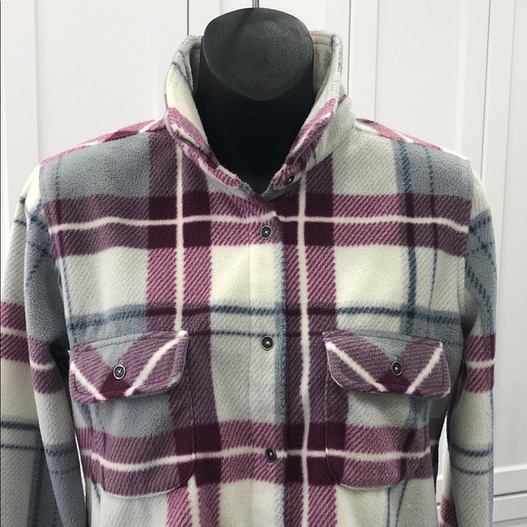 Ripzone Women’s Plaid Shacket – Small – Off-White/Purple/Grey - Picture 6 of 16